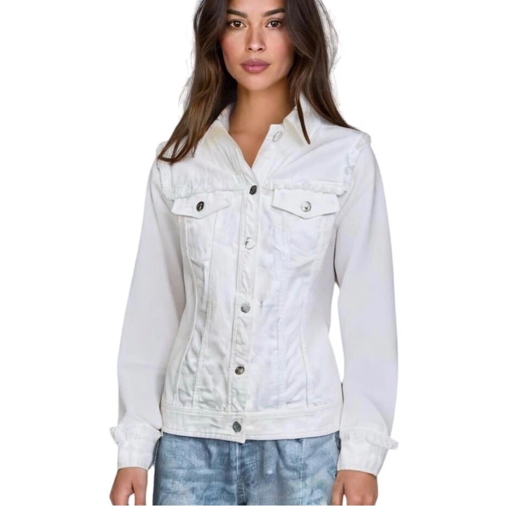 Trina Turk White Denim Jean Jacket - Picture 11 of 11